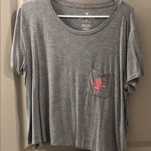 American Eagle grey high rise top!